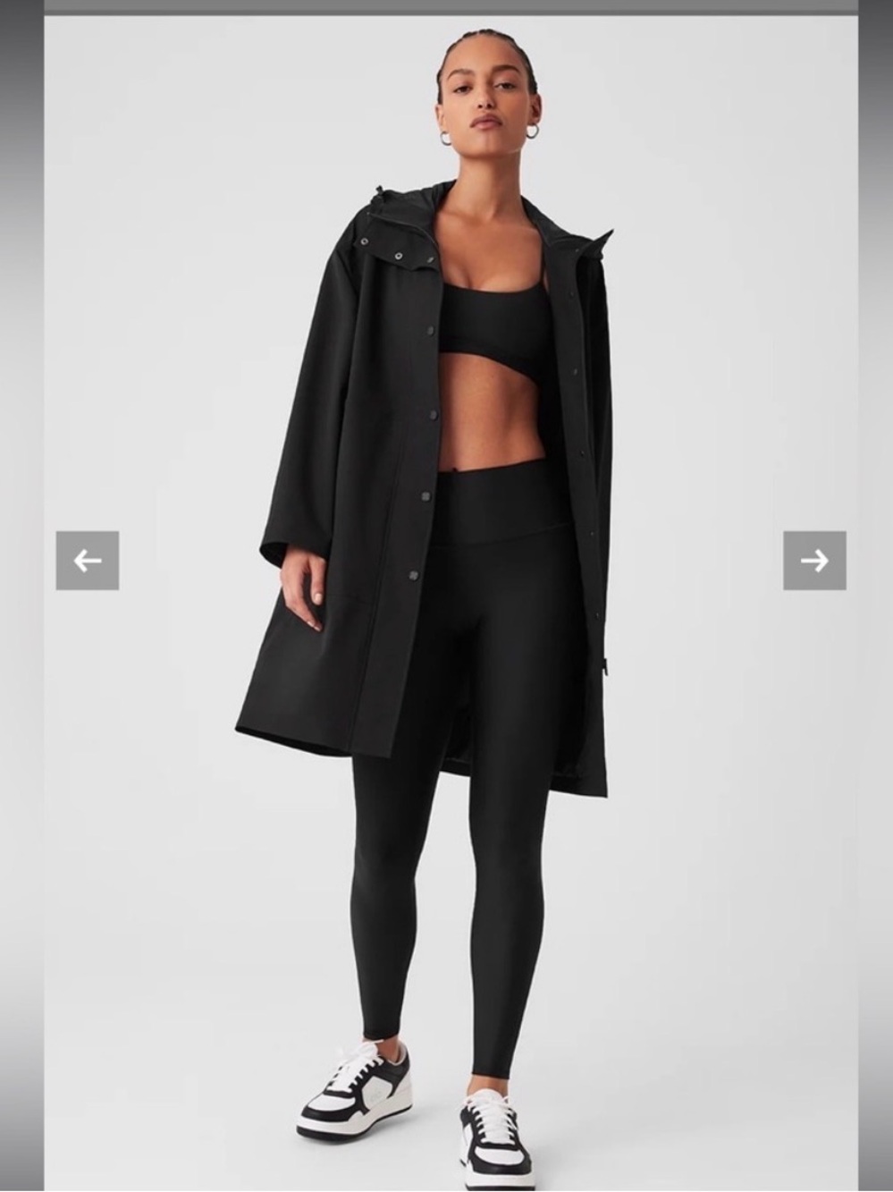 NWT Alo Rain Or Shine Long Coat - Black